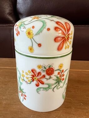 Vintage Rochard Limoges France Chinoiserie Porcelain Tea Caddy